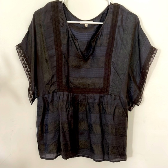 Silk lace bohemian blouse - Picture 1 of 8